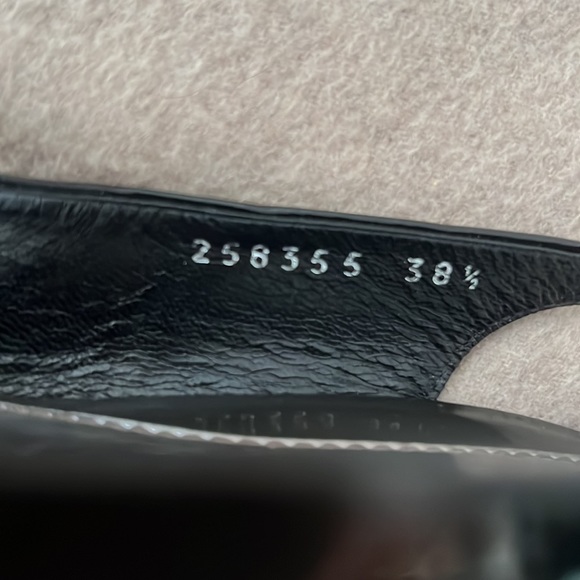 Gucci Sophia Peep-Toe Patent Leather Sling-back Wedge Shoes - Picture 9 of 9